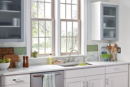 MOEN Bexley 87403SRS Double Handle Kitchen Faucet in Spot Resist Stainless