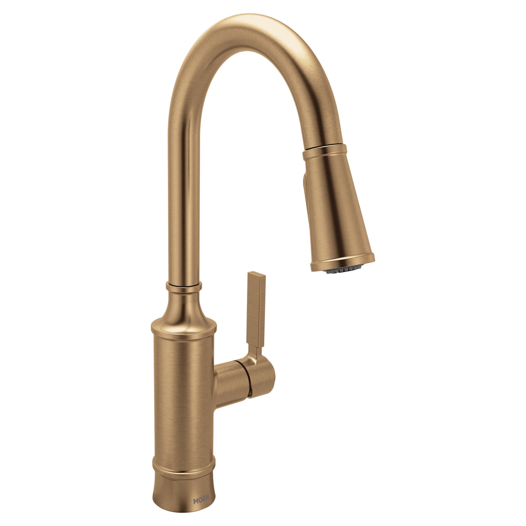 MOEN Gilden 87679BZG Single Handle Pull-Down Sprayer Kitchen Faucet with Reflex and Power Boost in Bronzed Gold