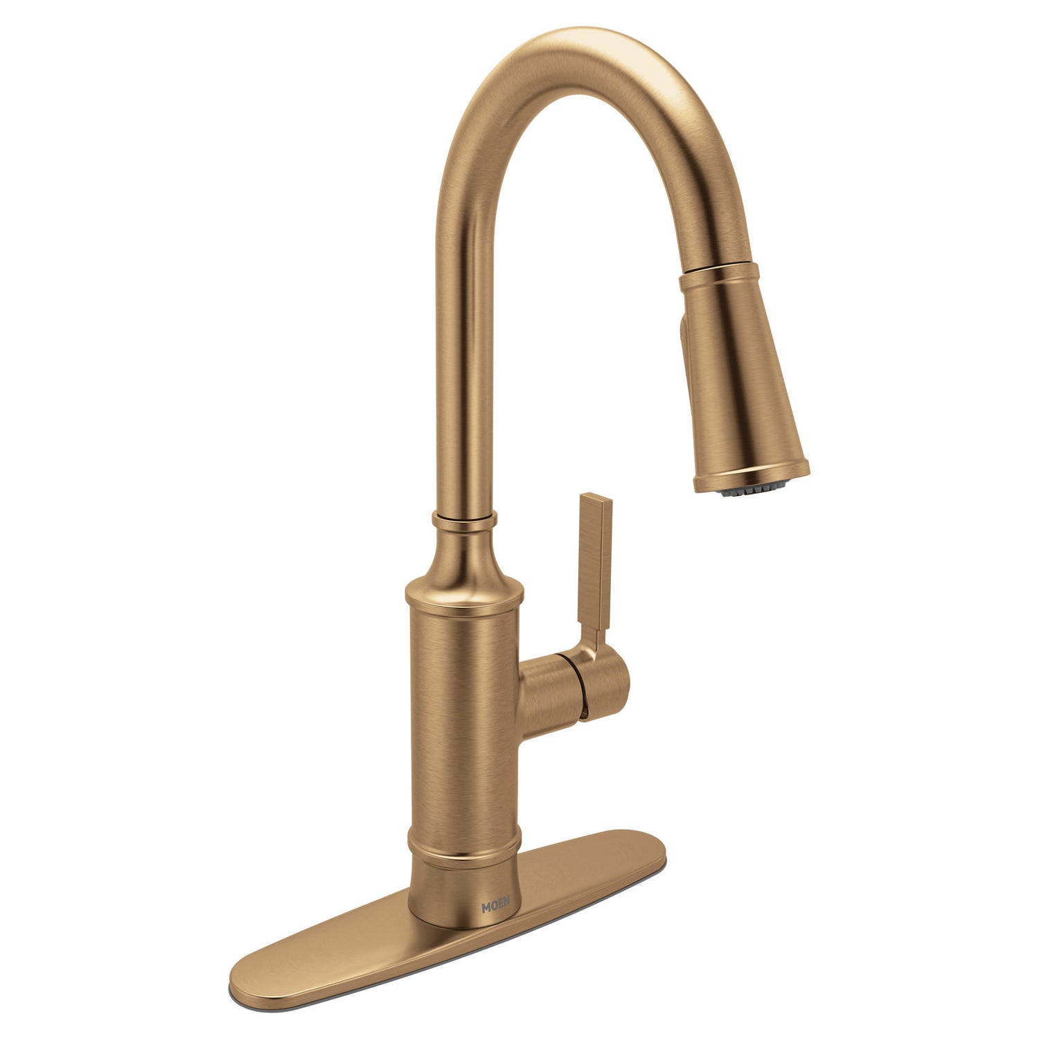 MOEN Gilden 87679BZG Single Handle Pull-Down Sprayer Kitchen Faucet with Reflex and Power Boost in Bronzed Gold