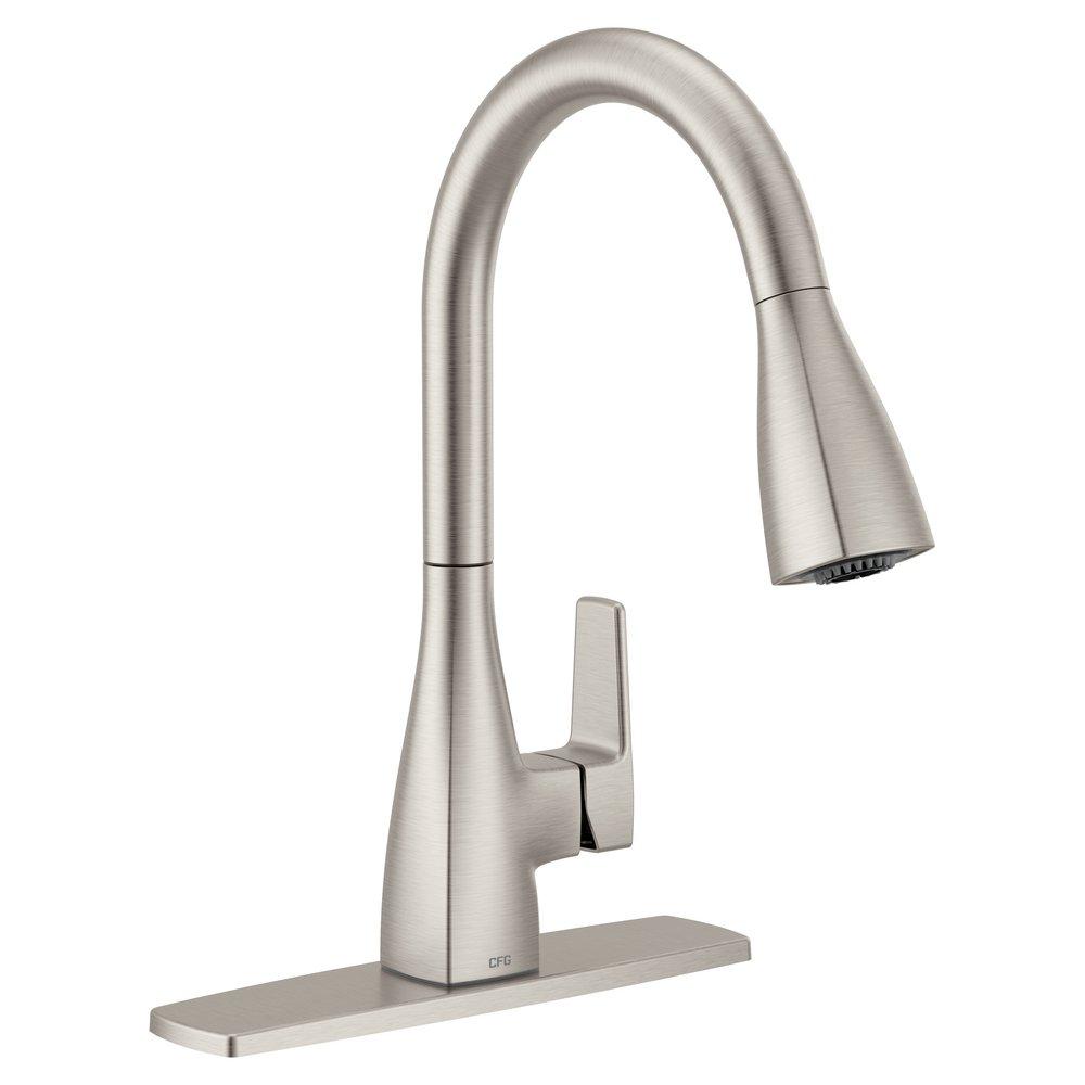 MOEN CFG Slate 76162SRS Single Handle Pull Down Sprayer Kitchen Faucet in Spot Resist Stainless - Like New