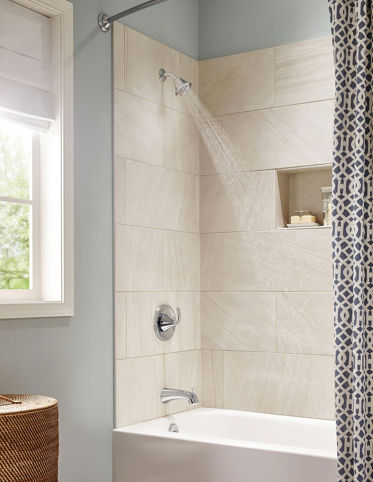 MOEN Glyde T2743EP 1-Handle 1-Spray Single-Handle Posi-Temp Tub and Shower Faucet Trim Kit in Chrome (Valve Not Included)