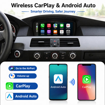 8.8" Linux Wireless CarPlay Android Auto Screen BMW E90 E60 E63 CIC 2009-2013 Touchscreen Display Plug and Play System for 3 5 6 Series E91 E92 E93 E61 E64