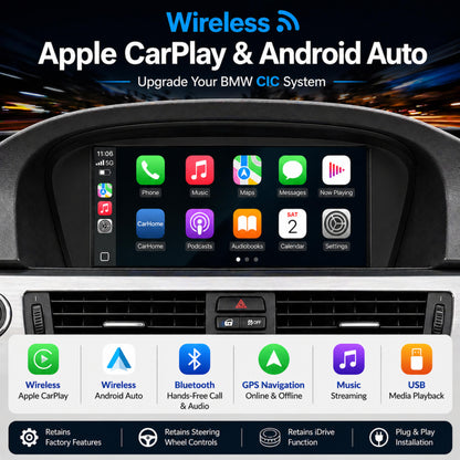 Wireless CarPlay TouchScreen For CIC BMW 3/5 Series E90 E91 E92/93 E60 E61 E63