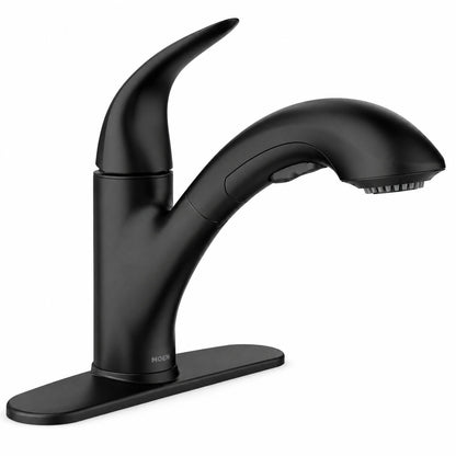MOEN Medina 87039BL One-Handle Pullout Kitchen Faucet with Power Clean in Matte Black