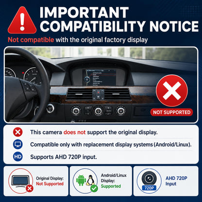 AHD 720P Trunk Handle Backup Camera for BMW 3 5 Series X5 X6 E90 E92 E60 E70 E82 E88 E84 E91 E93 E61 E39 IP68 Waterproof Rear View Camera
