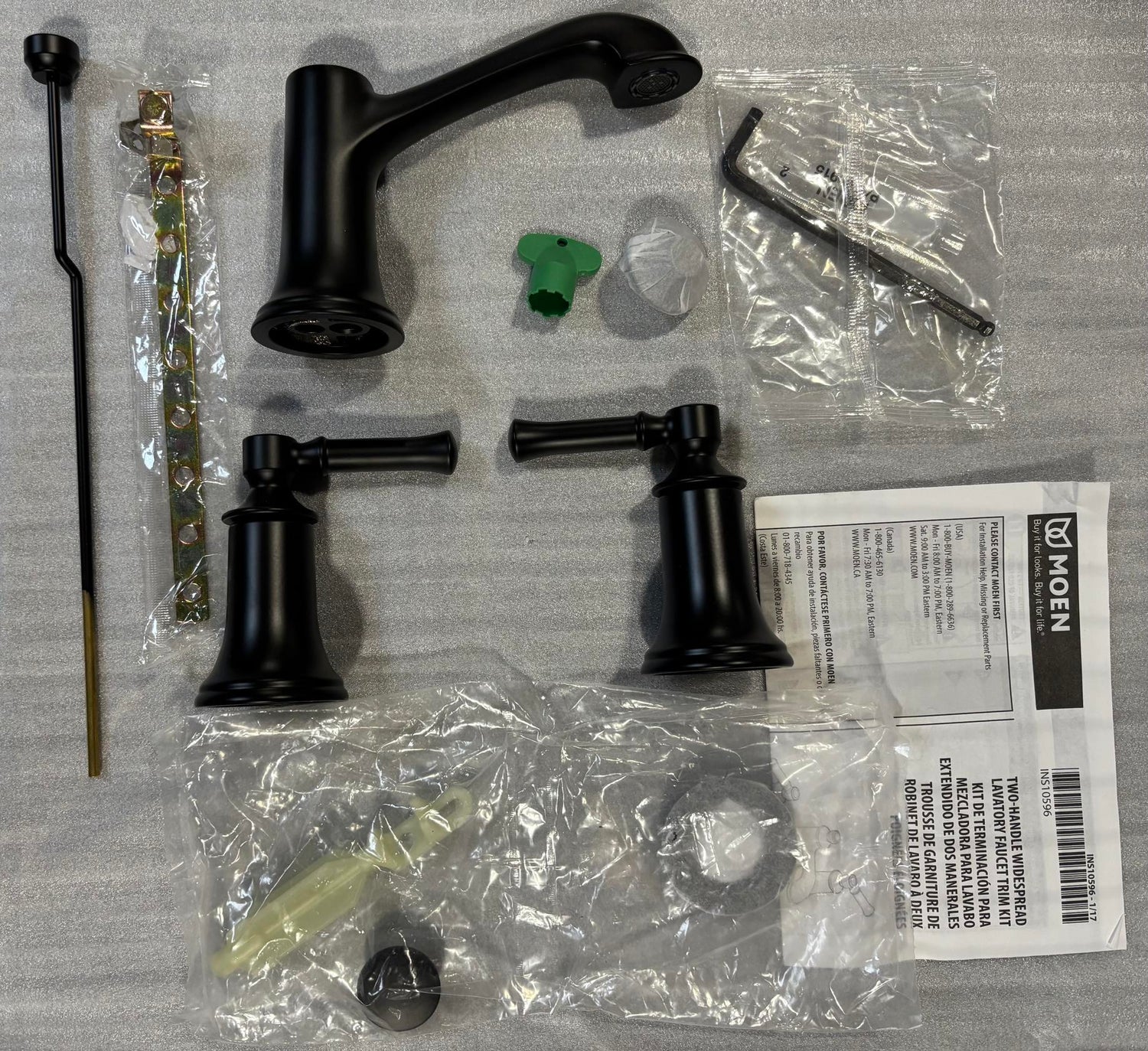 MOEN Dartmoor T6805BL Widespread 2-Handle Bathroom Faucet Trim Kit in Matte Black (Valve Not Included) - Like New