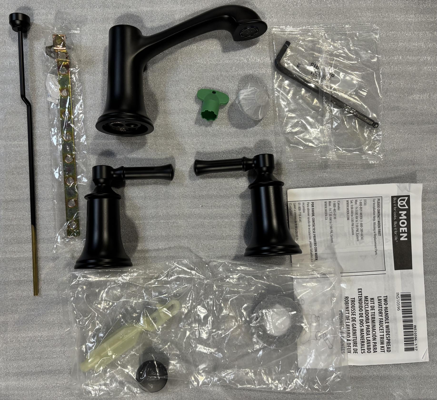 MOEN Dartmoor T6805BL Widespread 2-Handle Bathroom Faucet Trim Kit in Matte Black (Valve Not Included) - Like New