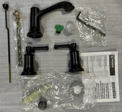 MOEN Dartmoor T6805BL Widespread 2-Handle Bathroom Faucet Trim Kit in Matte Black (Valve Not Included) - Like New