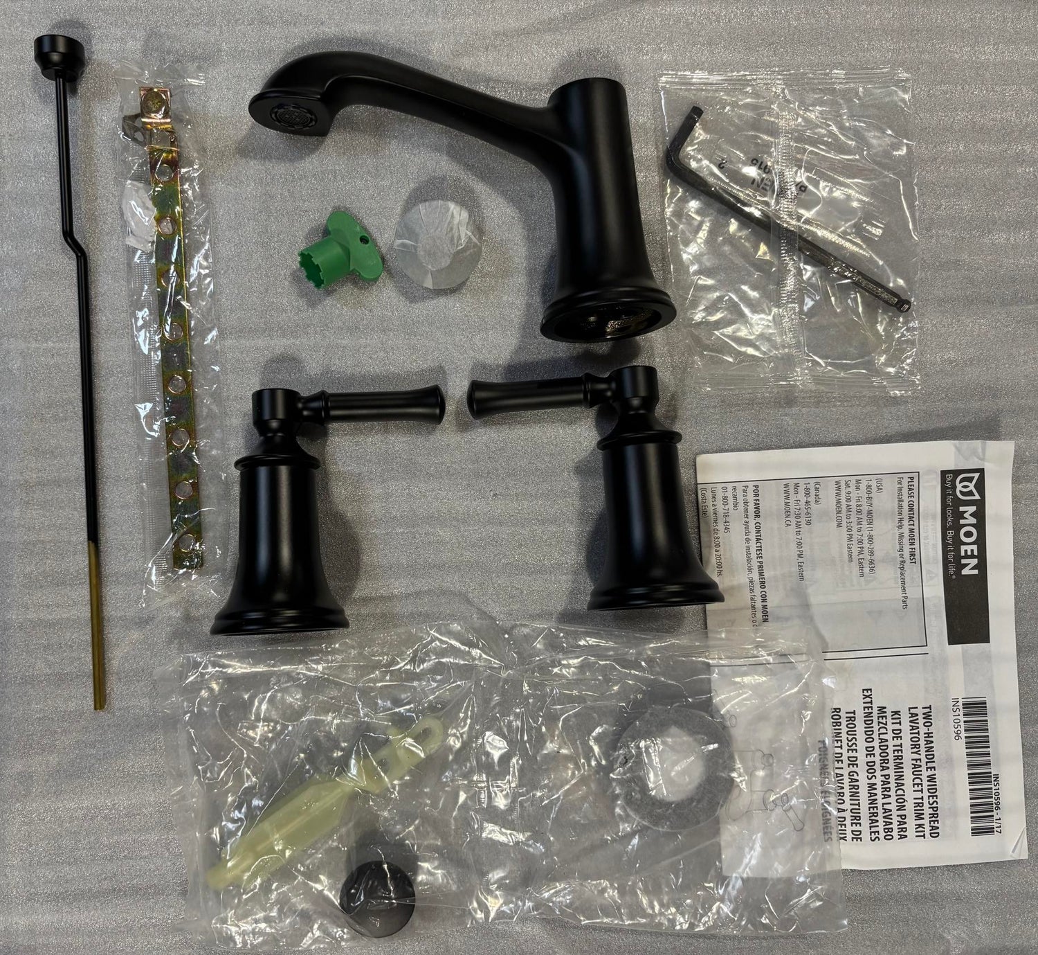 MOEN Dartmoor T6805BL Widespread 2-Handle Bathroom Faucet Trim Kit in Matte Black (Valve Not Included) - Like New