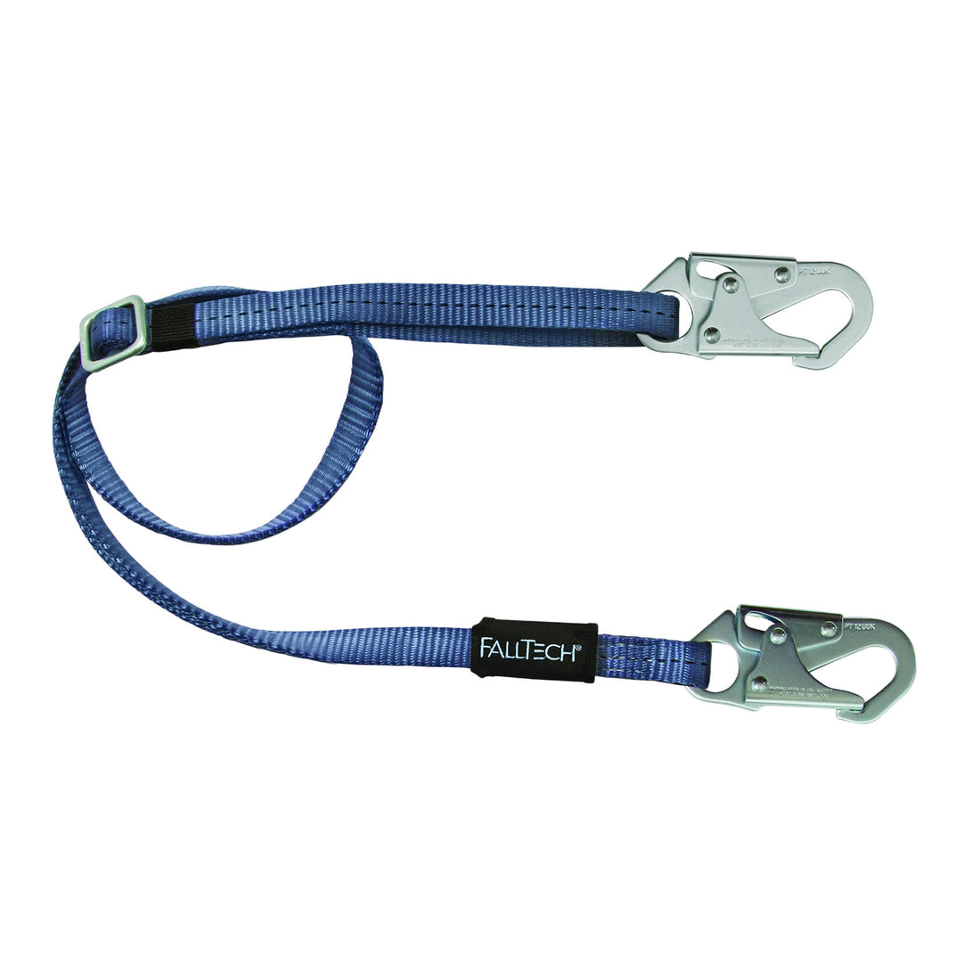 FallTech Restraint Lanyard, Adjustable Single Leg, 2 Snap Hooks, 5&