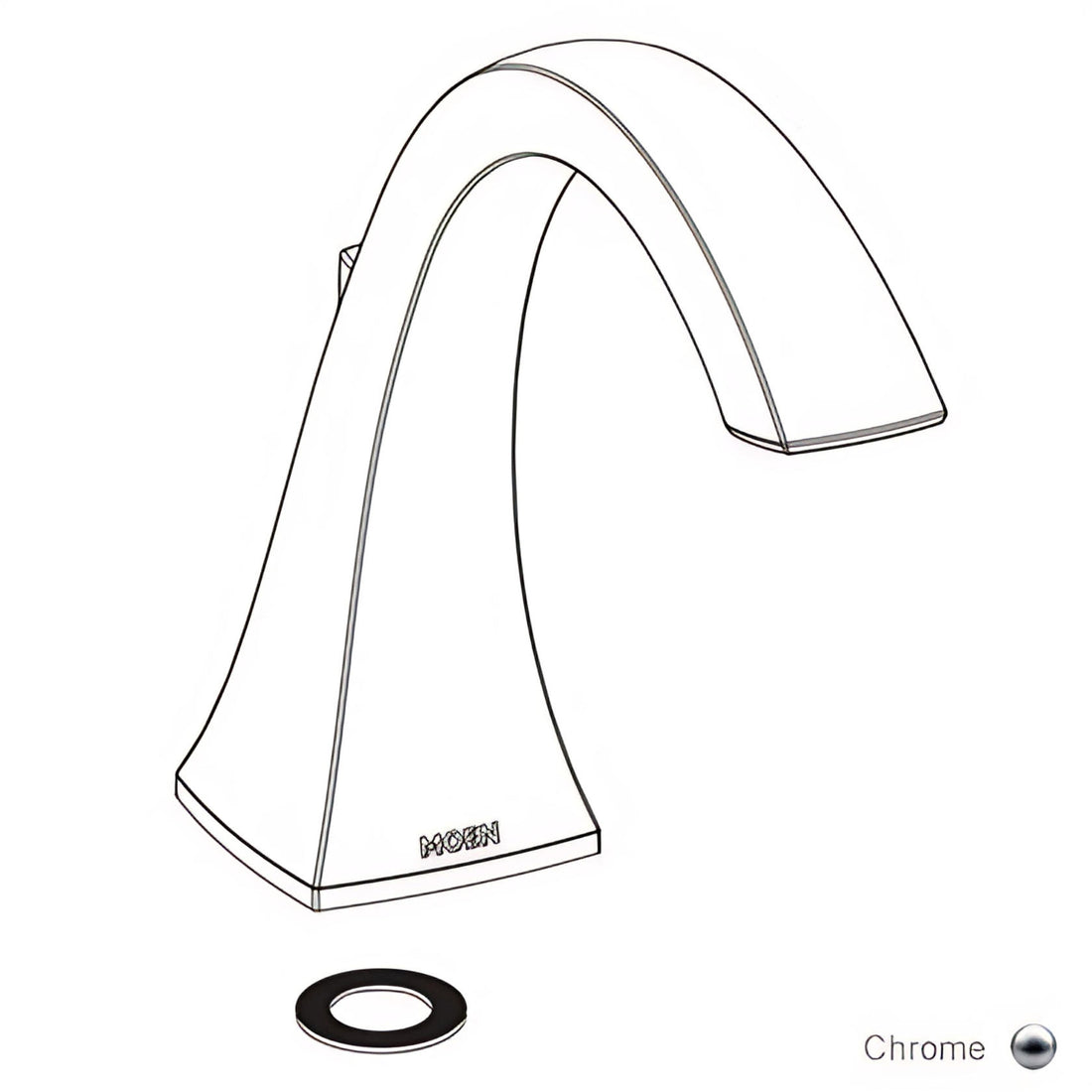 MOEN 161947 Replacement Roman Tub Spout Kit without Diverter in Chrome