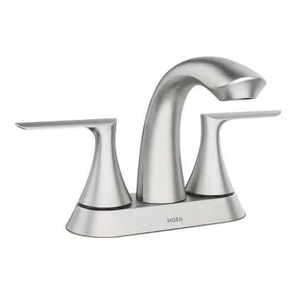 MOEN Seena 5010SRN Centerset 2-Handle Bathroom Faucet in Spot Resist Brushed Nickel