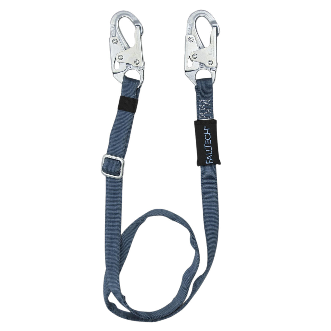 FallTech Restraint Lanyard, Adjustable Single Leg, 2 Snap Hooks, 5&