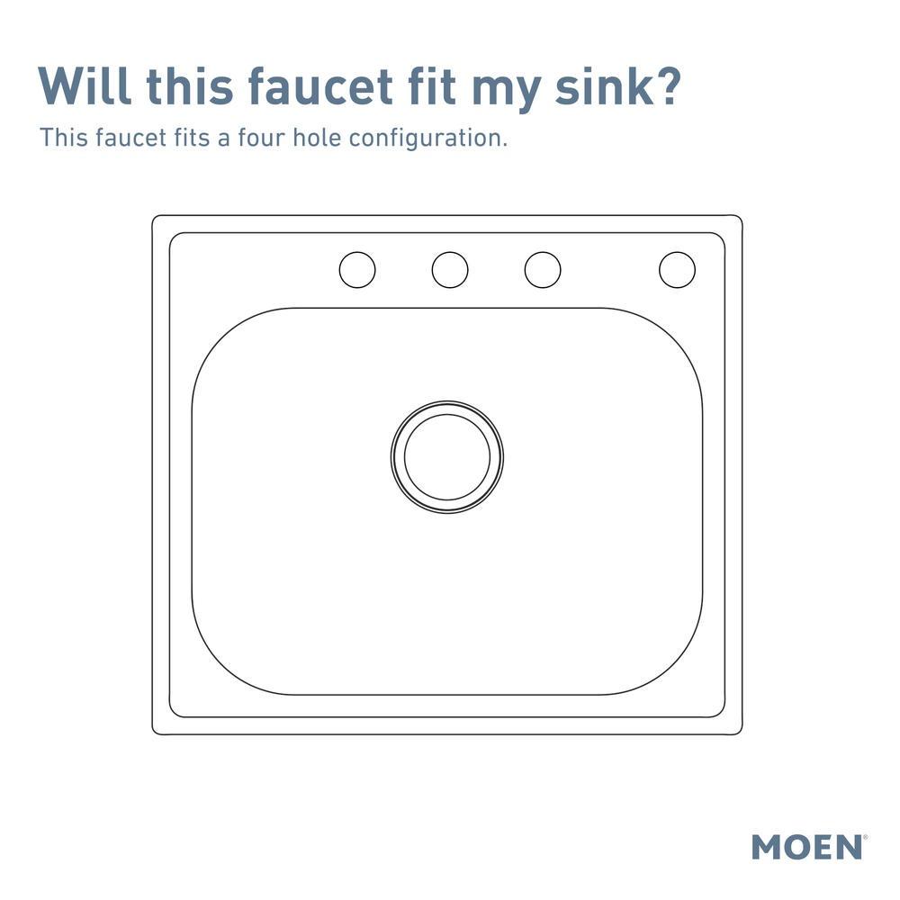 MOEN Bexley 87403SRS Double Handle Kitchen Faucet in Spot Resist Stainless