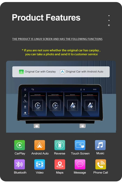 Touchscreen CarPlay Linux Head Unit for BMW F30 F31 F32 F33 F34 F36 F20 F21 NBT