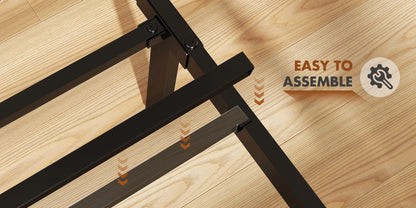 Soft Pack Heavy Duty Metal Bed Frame with Headboard Charging Station For Bedroom