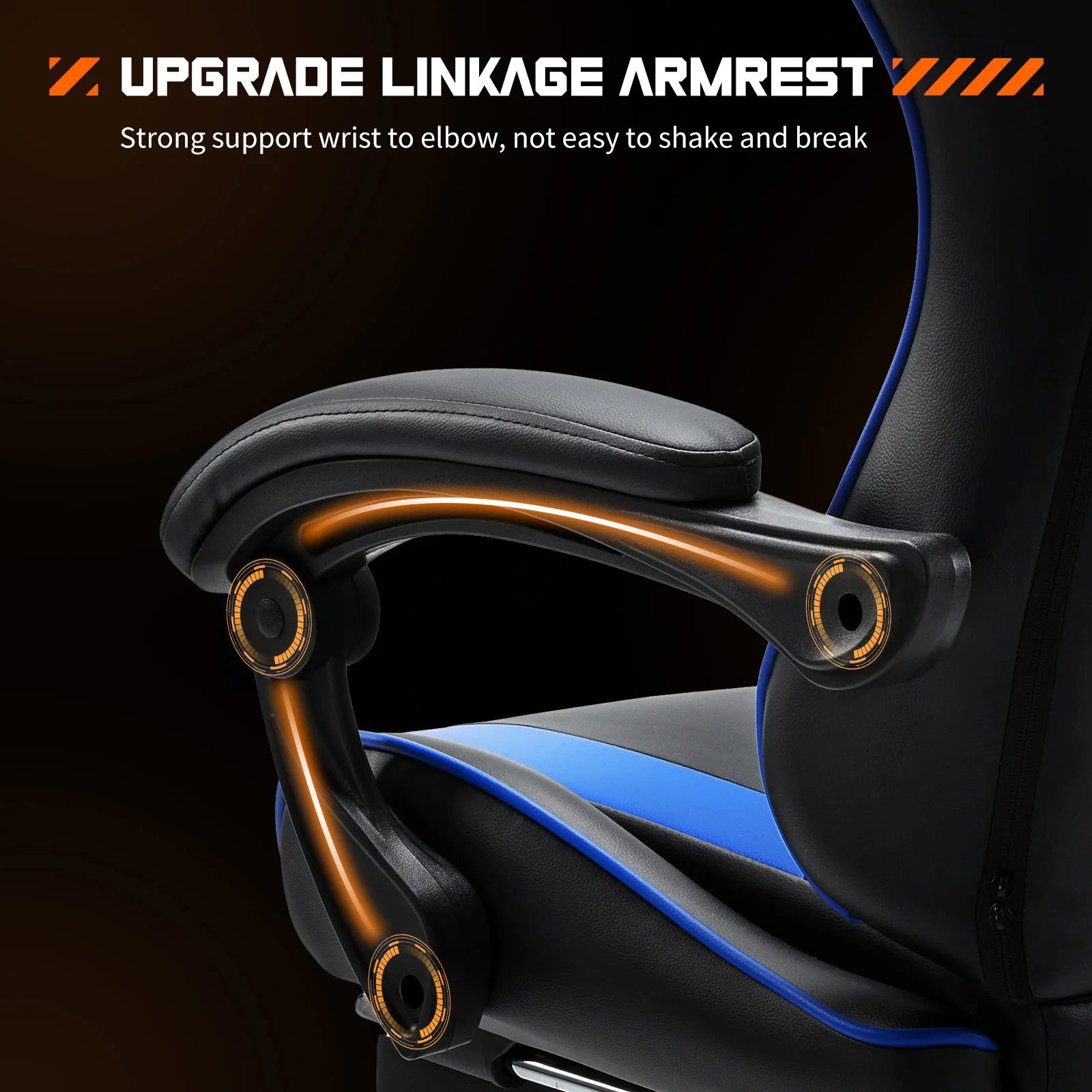 Gaming Chair with Adjustable Swivel PU Leather with Headrest and Lumbar Support