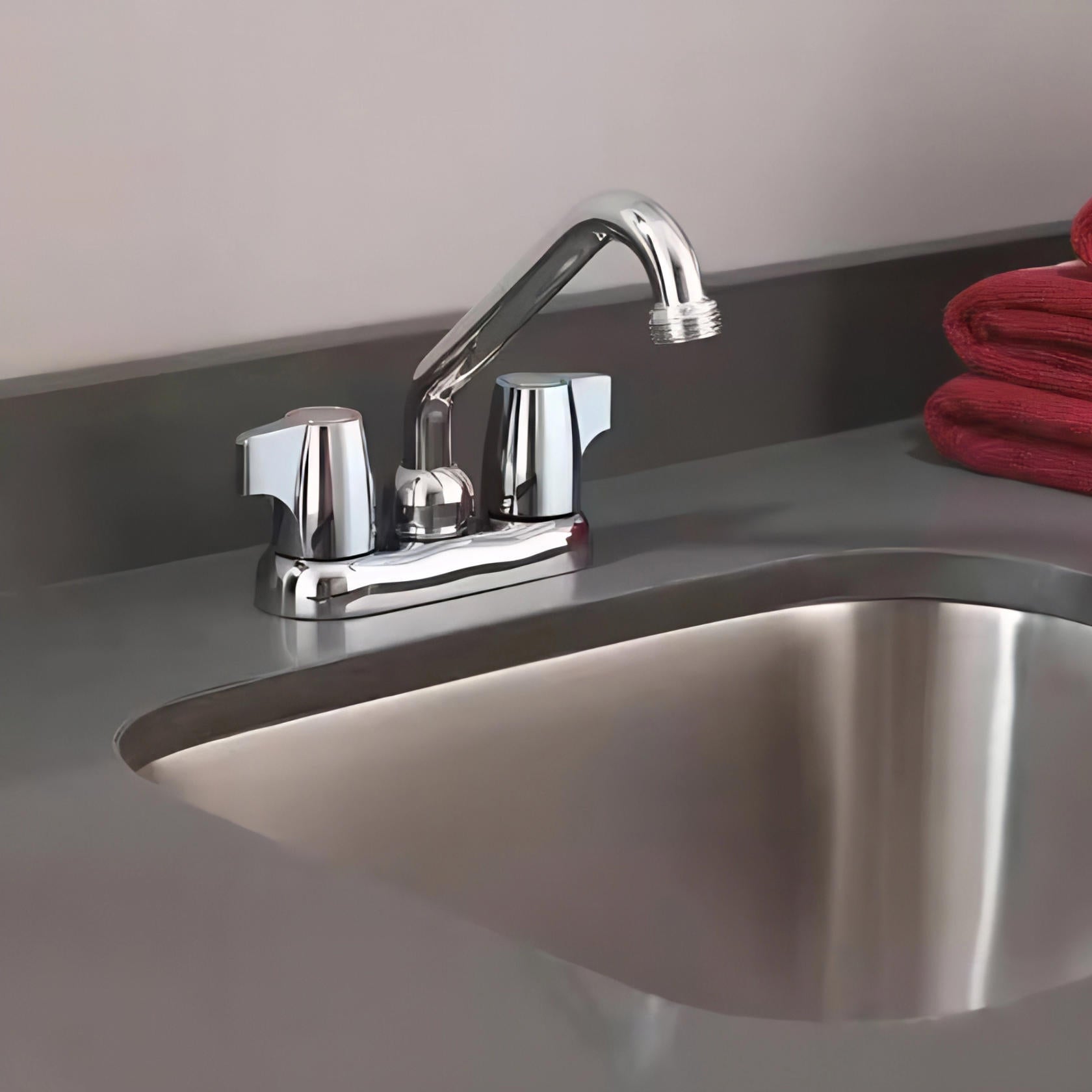 MOEN Chateau 74998 Two-Handle 4-Inch Centerset Utility or Laundry Sink Faucet with Threaded Spout in Chrome