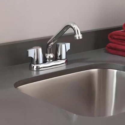 MOEN Chateau 74998 Two-Handle 4-Inch Centerset Utility or Laundry Sink Faucet with Threaded Spout in Chrome