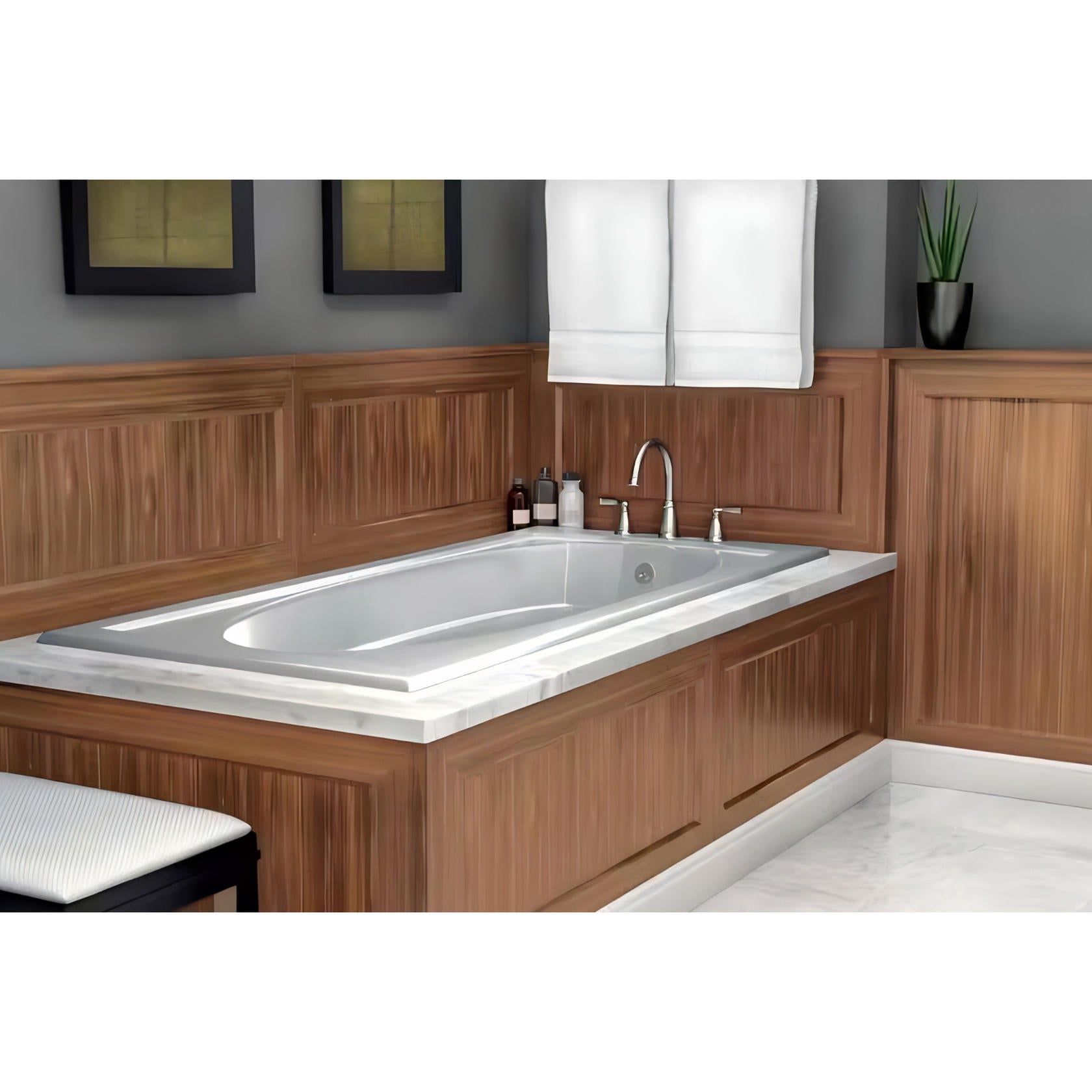 MOEN Banbury 86924SRN 2-Handle Deck-Mount High Arc Roman Tub Faucet in Spot Resist Brushed Nickel (Valve Included).