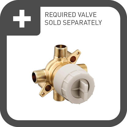 MOEN Wynford UT35503BN M-CORE 3-Series, 1-Handle Tub and Shower Trim Kit in Brushed Nickel (Valve Not Included)