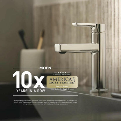 MOEN Genta 84764BL 4 in. Centerset Double-Handle Bathroom Faucet in Matte Black