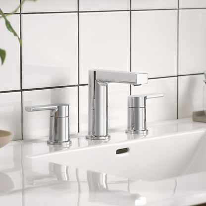 MOEN Rinza 84629 2-Handle Widespread Bathroom Sink Faucet in Chrome (Drain Included)