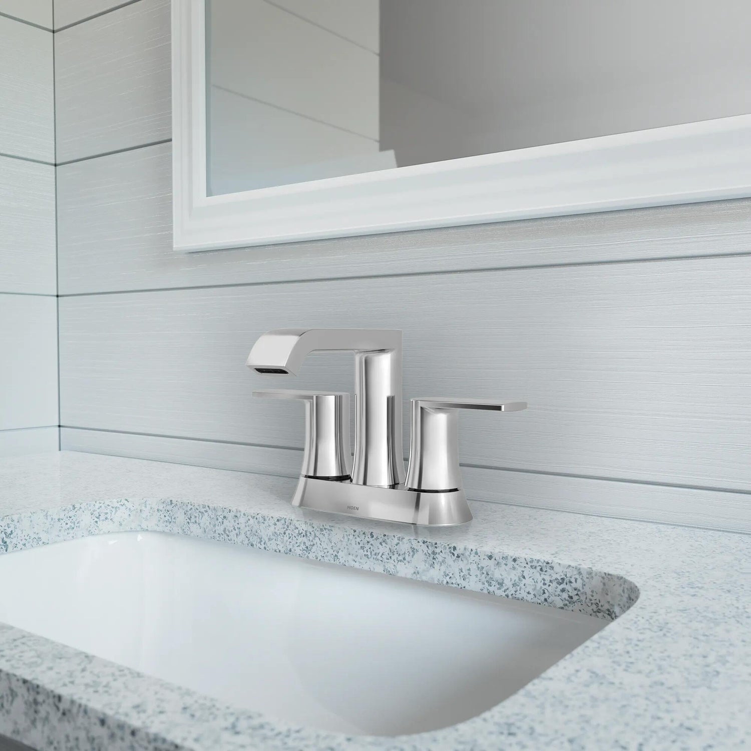 MOEN Genta 84764 Centerset Double-Handle Bathroom Sink Faucet in Chrome