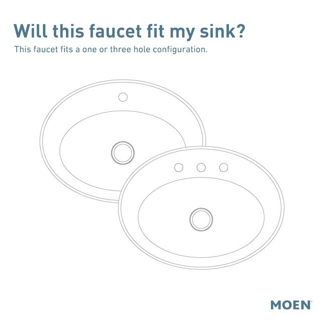 MOEN Rinza 84627BL One-Handle Bathroom Sink Faucet in Matte Black (Drain Included)