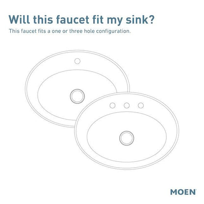 MOEN Rinza 84627BL One-Handle Bathroom Sink Faucet in Matte Black (Drain Included)