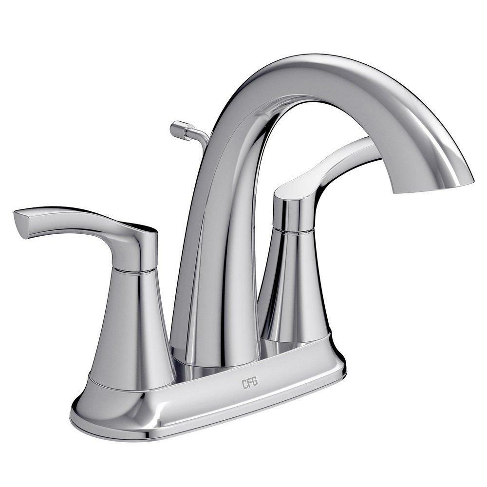 MOEN CFG Ash 58911 Two-Handle 4" Centerset Bathroom Faucet in Chrome (Drain Included)