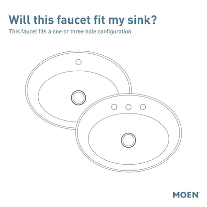 MOEN Avri 84156BL One-Handle Single-Hole Bathroom Faucet in Matte Black (Drain Included)