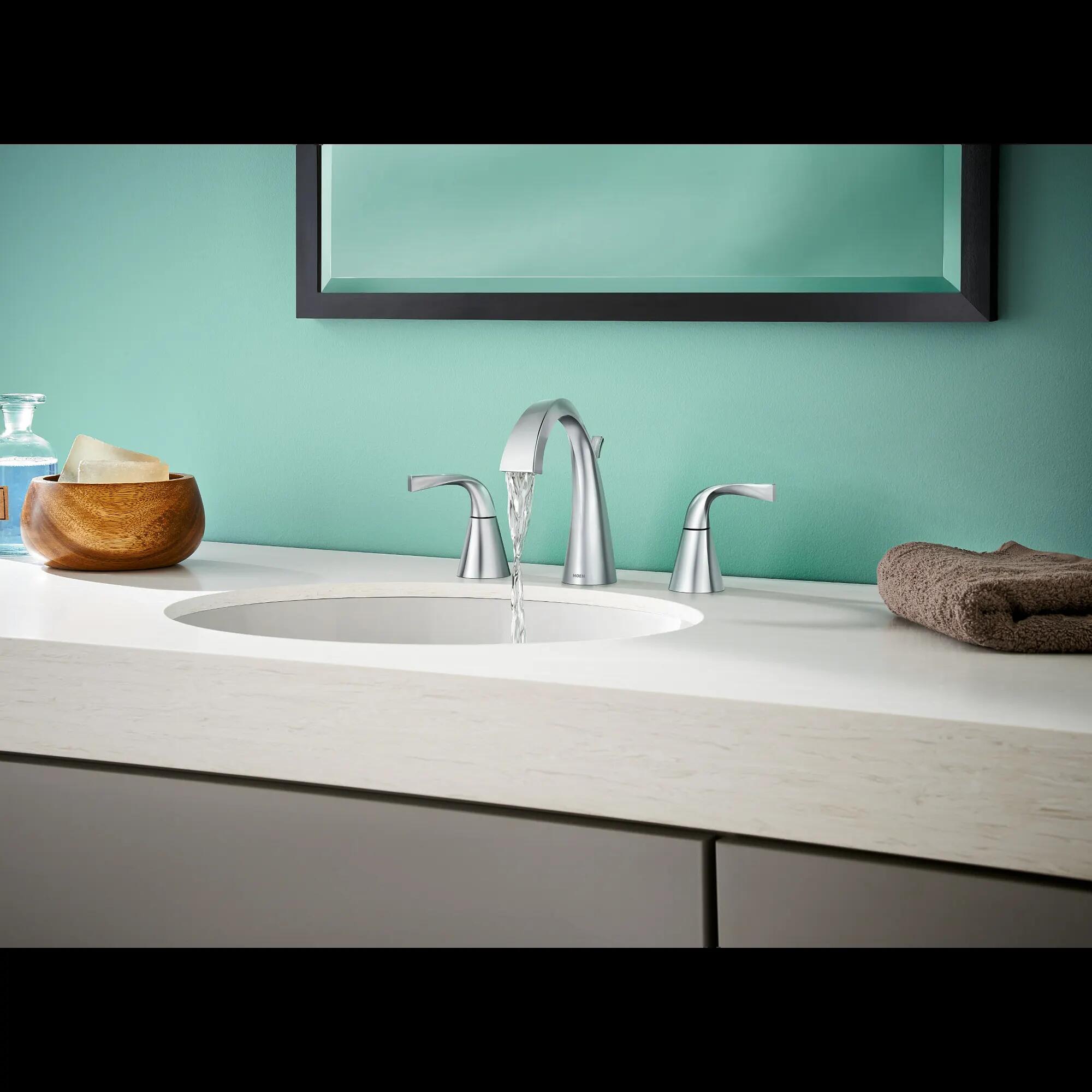 MOEN Oxby WS84661 Two-Handle Widespread Bathroom Sink Faucet in Chrome