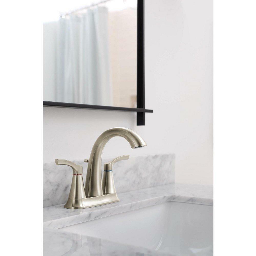 MOEN CFG Ash 58911BN Two-Handle 4" Centerset Bathroom Faucet in Brushed Nickel (Drain Included)
