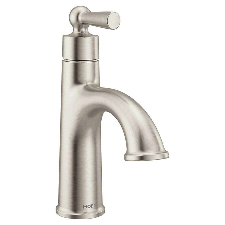 MOEN Caldwell 84347SRN 1-Handle Bathroom Faucet, Brushed Nickel (Drain Included)
