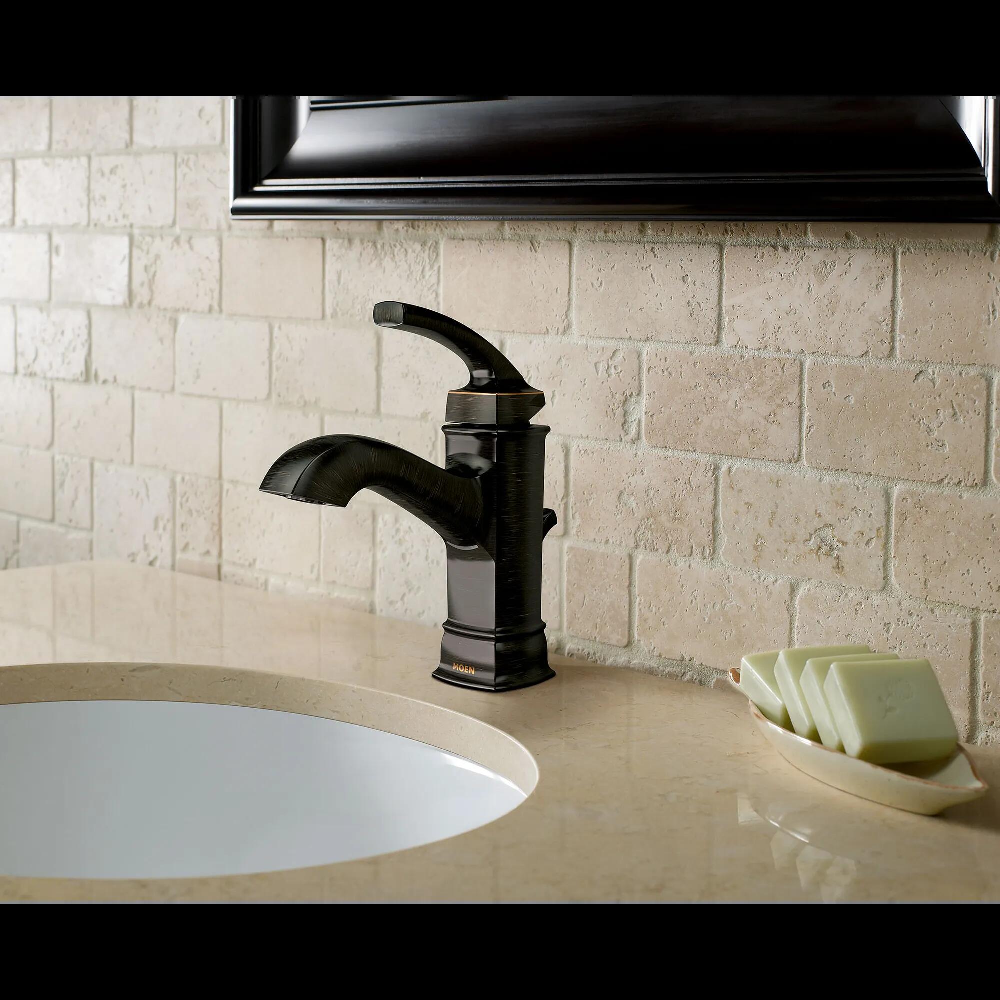 MOEN Hensley WS84414MBRB Single Hole 1-Handle Bathroom Faucet in Mediterranean Bronze