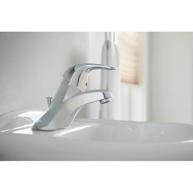 MOEN Adler 1-Handle 4-in Centerset WaterSense Bathroom Sink Faucet in Chrome (2-Pack)