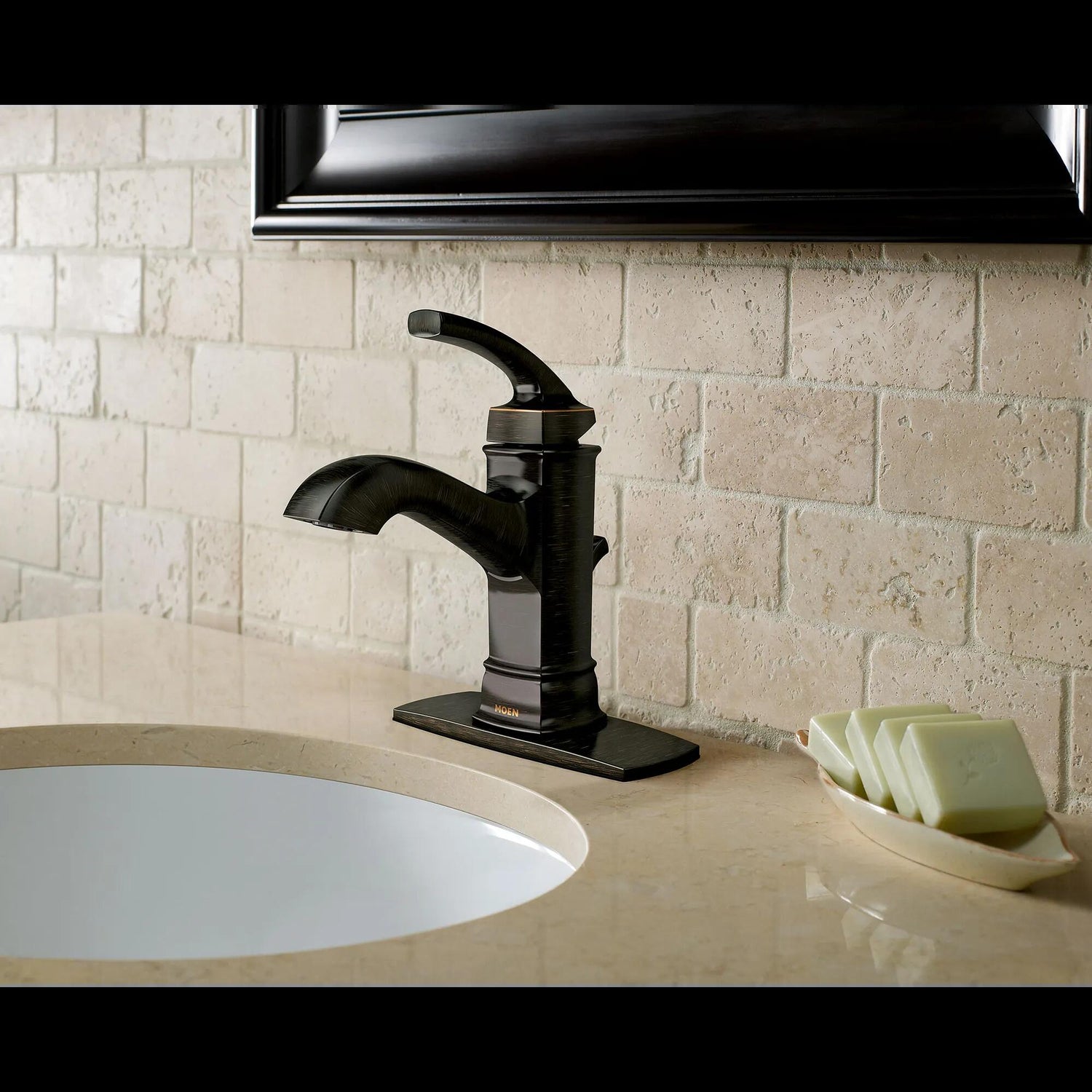 MOEN Hensley WS84414MBRB Single Hole 1-Handle Bathroom Faucet in Mediterranean Bronze