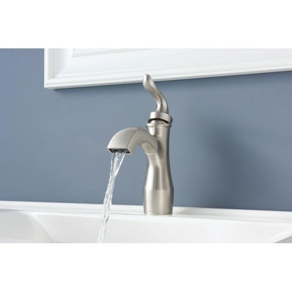 MOEN Hamden 84303SRN One-Handle Bathroom Sink Faucet in Spot Resist Brushed Nickel (Drain Included)