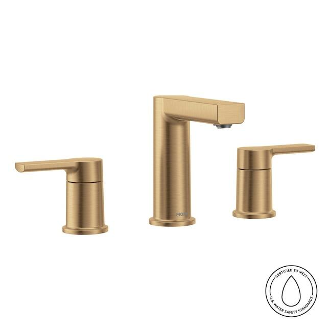 MOEN Rinza 84629BZG Two-Handle Widespread Bathroom Faucet in Bronzed Gold (Valve Included)
