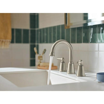 MOEN Caldwell 84349SRN Two-Handle Widespread Bathroom Faucet in Spot Resist Brushed Nickel (Valve Included)