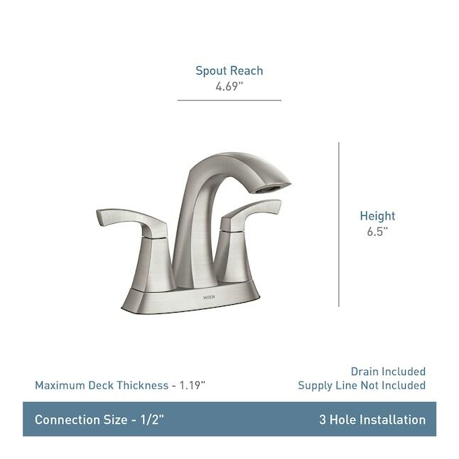 MOEN Lindor 84506 Two-Handle 4-Inch Centerset Bathroom Faucet in Chrome (Drain Included)