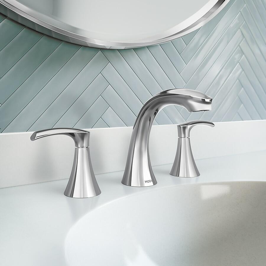 MOEN Graeden 84138 Two-Handle Widespread Bathroom Sink Faucet in Chrome (Valve Included)