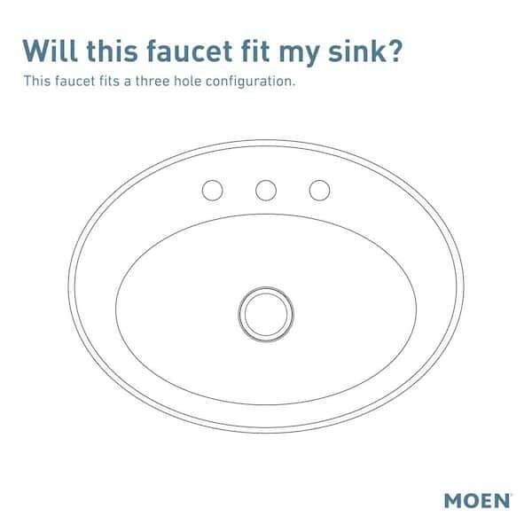 MOEN Genta 84764BL 4 in. Centerset Double-Handle Bathroom Faucet in Matte Black
