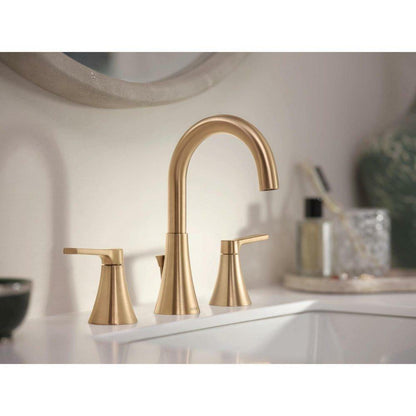 MOEN Jase TV64433BZG Two-Handle Widespread Bathroom Faucet in Bronzed Gold (Valve Included)