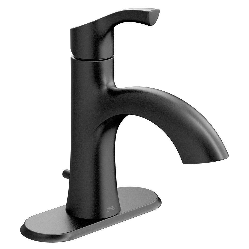 MOEN CFG Ash 58910BL One-Handle 4" Centerset Faucet Matte Black (Drain Included)