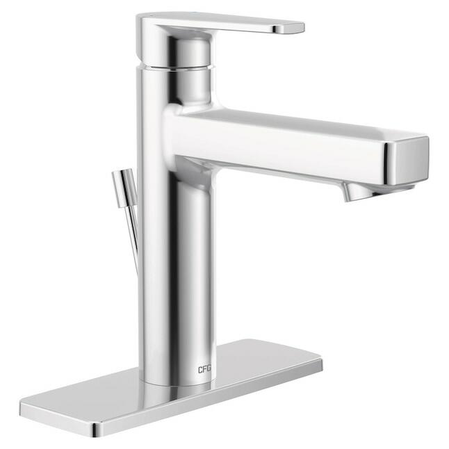 MOEN Slate 40051 One-Handle Single Hole Bathroom Sink Faucet in Chrome (Drain Included)