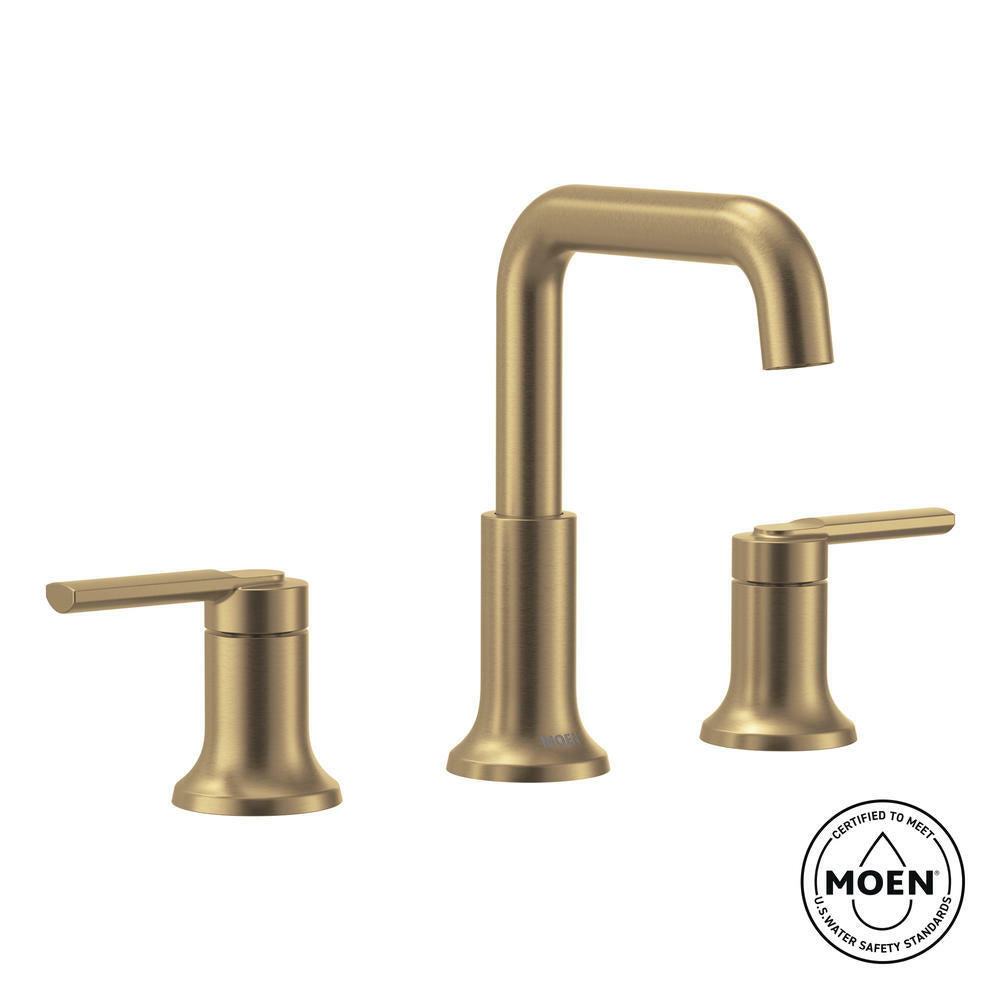 MOEN Zyla 84142BZG Two-Handle Widespread Faucet in Bronzed Gold (Valve Included)