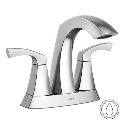 MOEN Lindor 84506 Two-Handle 4-Inch Centerset Bathroom Faucet in Chrome (Drain Included)
