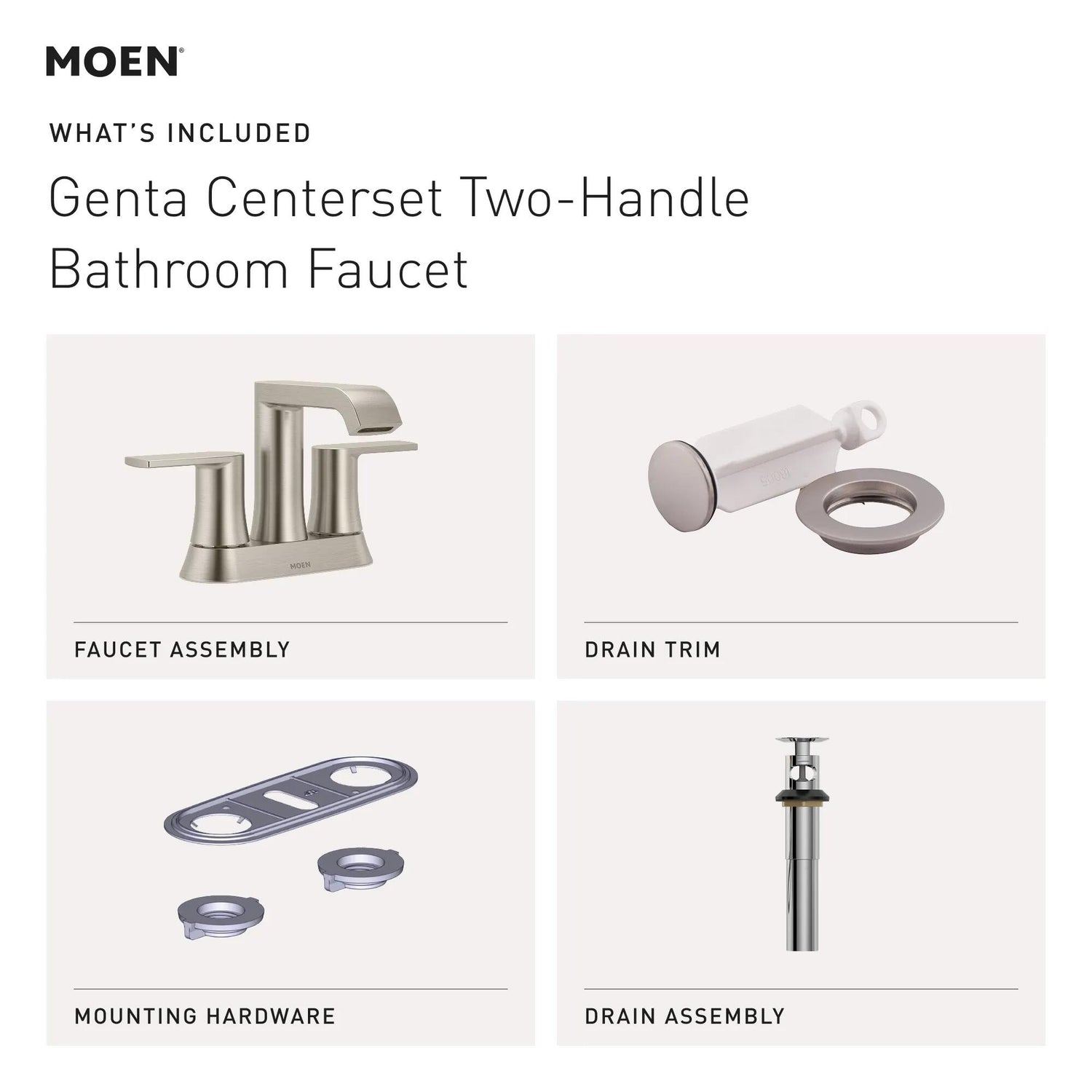 MOEN Genta 84764 Centerset Double-Handle Bathroom Sink Faucet in Chrome